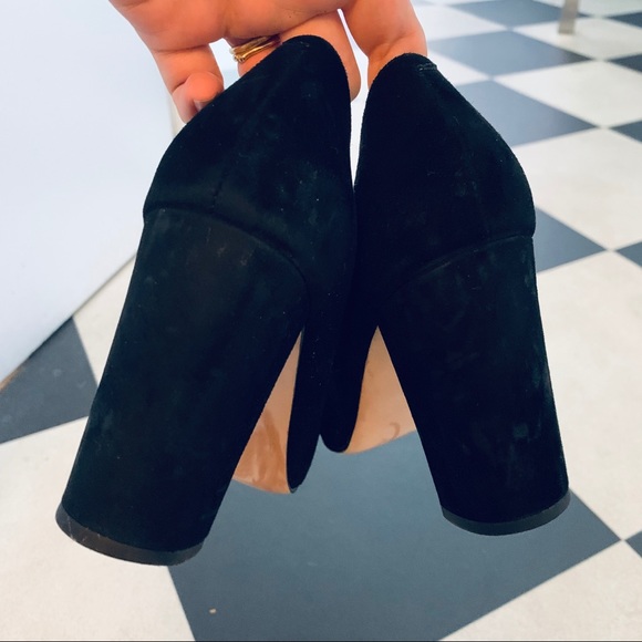 Louise Et Cie Jianna Black Suede Stacked Heels - Picture 4 of 4